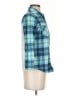 No Boundaries 100% Polyester Plaid Teal 3/4 Sleeve Blouse Size S - photo 4