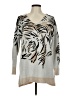 Chico's Animal Print Silver Pullover Sweater Size Med (1) - photo 1
