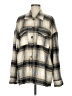 Pink Lily 100% Polyester Plaid Gray Long Sleeve Blouse Size M - photo 1