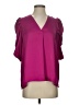 Joseph Ribkoff 100% Polyester Solid Pink Purple Short Sleeve Blouse Size 4 - photo 1