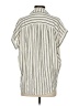 Madewell 100% Viscose Stripes Silver Short Sleeve Blouse Size XXS - photo 2