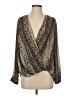 Slate & Willow 100% Polyester Silver Long Sleeve Blouse Size S - photo 1