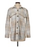 BeachLunchLounge Plaid Tan 3/4 Sleeve Blouse Size S - photo 1