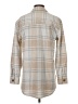 BeachLunchLounge Plaid Tan 3/4 Sleeve Blouse Size S - photo 2