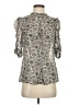 Veronica Beard 100% Silk Animal Print Silver 3/4 Sleeve Silk Top Size 4 - photo 1