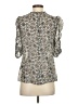 Veronica Beard 100% Silk Animal Print Silver 3/4 Sleeve Silk Top Size 4 - photo 2
