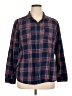 Old Navy 100% Cotton Plaid Blue 3/4 Sleeve Button-Down Shirt Size XL - photo 1