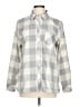 Vineyard Vines 100% Polyester Checkered-gingham Gray Long Sleeve Blouse Size 12 - photo 1