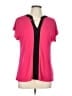 Assorted Brands Color Block Pink Short Sleeve Blouse Size L - photo 1