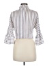 Bleuh Ciel 100% Polyester Stripes Gray 3/4 Sleeve Blouse Size M - photo 2