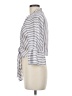 Bleuh Ciel 100% Polyester Stripes Gray 3/4 Sleeve Blouse Size M - photo 5