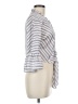 Bleuh Ciel 100% Polyester Stripes Gray 3/4 Sleeve Blouse Size M - photo 4