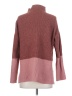 Olive and Oak Color Block Burgundy Turtleneck Sweater Size S - photo 2