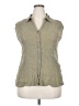 Modern Works Green Sleeveless Button-Down Shirt Size 2X - photo 1