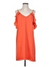 Aqua Solid Orange Casual Dress Size S - photo 1