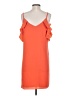 Aqua Solid Orange Casual Dress Size S - photo 2