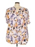 Torrid Floral Purple Short Sleeve Blouse Size 4X Plus (4) - photo 1