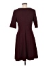 Connected Apparel Solid Burgundy Casual Dress Size 8 - photo 2