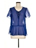 Alloy 100% Polyester Blue Short Sleeve Blouse Size M - photo 1