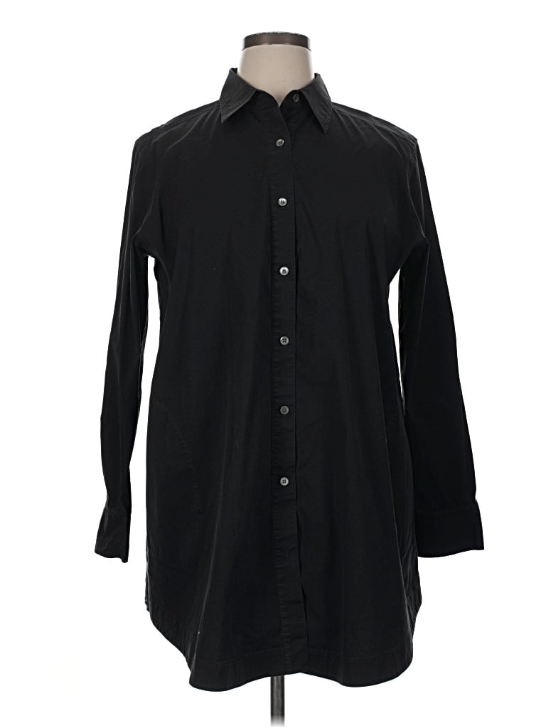 Pre-owned Lafayette 148 Long Sleeve Button Down Shirt In Black