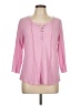 Cato Pink Long Sleeve Henley Size L - photo 1