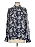 MICHAEL Michael Kors Floral Blue Long Sleeve Blouse Size M - photo 1