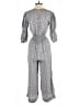 Rebecca Taylor 100% Silk Hearts Gray Jumpsuit Size 4 - photo 2