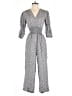 Rebecca Taylor 100% Silk Hearts Gray Jumpsuit Size 4 - photo 1