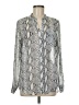 Kut from the Kloth 100% Polyester Animal Print Silver Long Sleeve Blouse Size M - photo 1