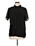 Unbranded 100% Polyester Polka Dots Black Short Sleeve Blouse Size M - photo 1