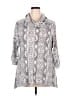 Andree by UNIT Silver Gray 3/4 Sleeve Button-Down Shirt Size XXL (estimated) - photo 1