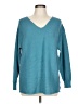 Ella Moss Solid Stripes Teal Pullover Sweater Size L - photo 1
