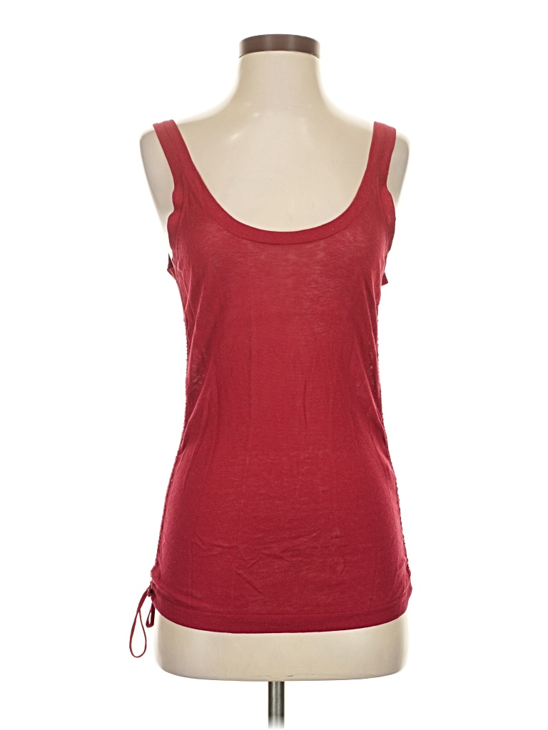 Pre-owned Bcbgmaxazria Sleeveless Silk Top Red Strapless Neckline Tops