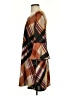 JIIHI 100% Polyester Plaid Brown Orange Casual Dress Size P (petite) - photo 5