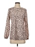 Unbranded Animal Print Tan Long Sleeve Blouse Size S - photo 1
