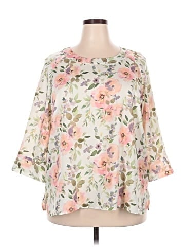 Petite Assembly 3/4 Sleeve Blouse (view 1)