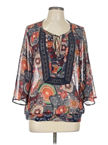 Black Rainn 3/4 Sleeve Blouse (view 1)