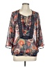 Black Rainn 100% Polyester Blue 3/4 Sleeve Blouse Size L - photo 1