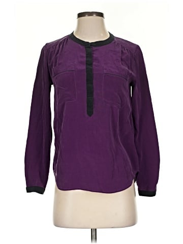 7 For All Mankind Long Sleeve Silk Top (view 1)