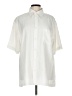 Alfani Solid Ivory Short Sleeve Button-Down Shirt Size L - photo 1