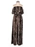 Worthington Animal Print Brown Jumpsuit Size XS - photo 1