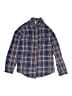 Tea 100% Cotton Plaid Blue Long Sleeve Button-Down Shirt Size 14 - photo 1