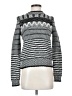 LINE Chevron-herringbone Silver Turtleneck Sweater Size XS - photo 1