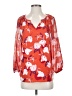 Kaari Blue 100% Polyester Orange 3/4 Sleeve Blouse Size S - photo 1