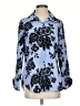 Foxcroft 100% Cotton Floral Blue Long Sleeve Blouse Size 4 - photo 1
