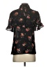 Laundry by Shelli Segal Floral Black Short Sleeve Blouse Size XS - photo 2