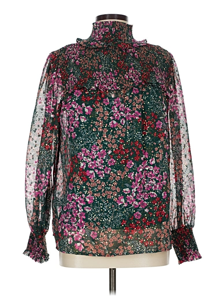 Pre-owned Biltmore Long Sleeve Blouse In Green