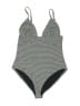 Mara Hoffman Chevron-herringbone Gray One Piece Swimsuit Size XS - photo 1