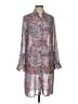 DKNYC 100% Polyester Print Gray Casual Dress Size S - photo 1