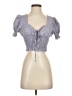 Shein 100% Polyester Gray Short Sleeve Blouse Size 4 - photo 1